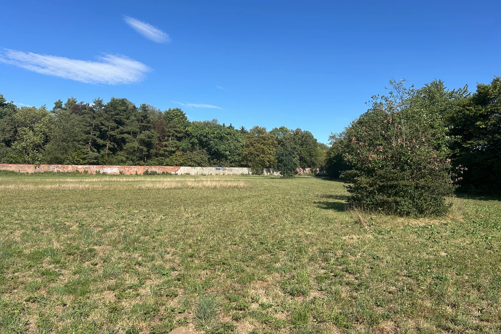 Hundewiese an der Schlossmauer in München-Nymphenburg